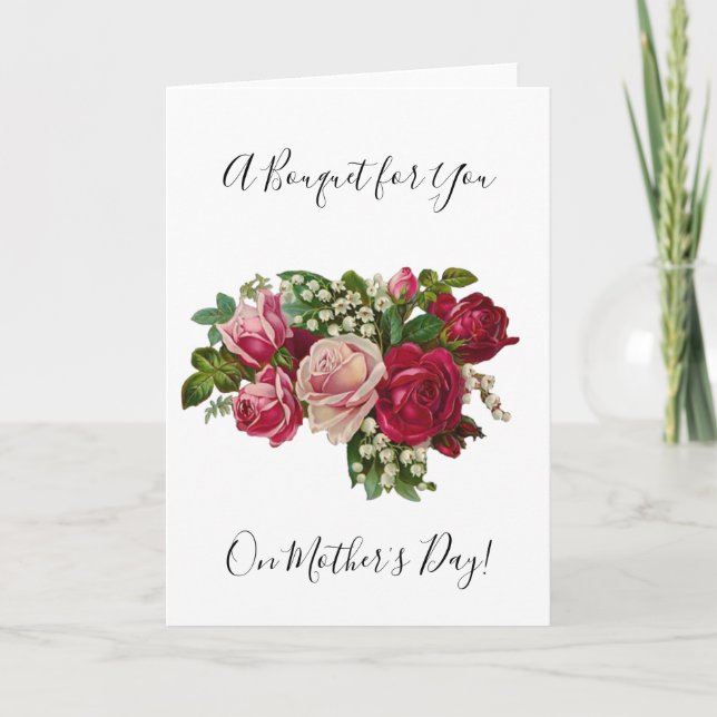 Klassische Viktorianische Rose Lily of the Valley  Karte (Vorderseite)