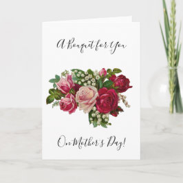 Klassische Viktorianische Rose Lily of the Valley Karte