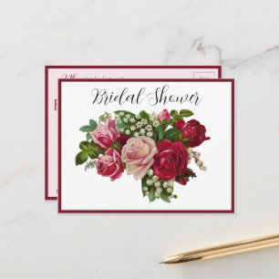 Klassische viktorianische Rosen Lily Valley Brautp Postkarte