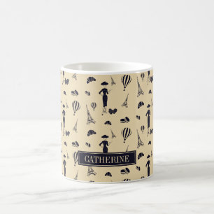 Klassische Vintage 50er Jahre Mode-Kaffee-Tasse Tasse