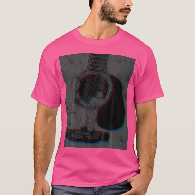 Klassische Vintage akustische Gitarre für Gitarren T-Shirt (Vorderseite)