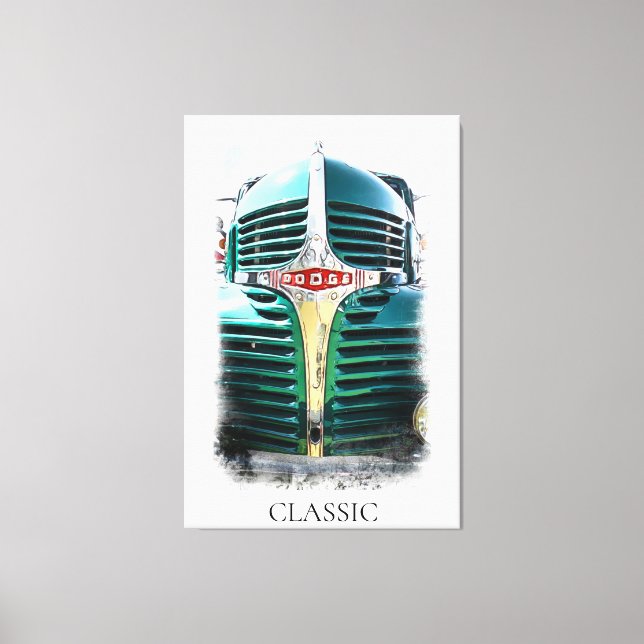 *~* Klassische Vintage antike Malerei Alter LKW Leinwanddruck (Vorderseite)