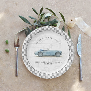 Klassische Vintage-Autobaby-Party Pappteller
