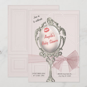Klassische Vintage Babydusche Einladung