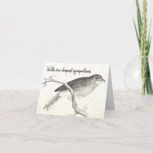 Klassische, Vintage, Bird Sympathy Card Karte