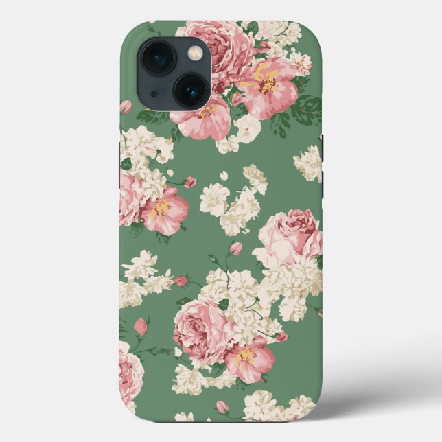 Klassische Vintage Blüte Case-Mate iPhone Hülle (Rückseite)