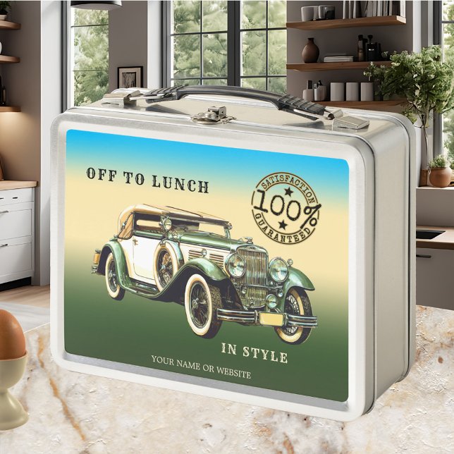 Klassische Vintage Car Lunch Box (A retro style lunch box featuring a vintage classic car)