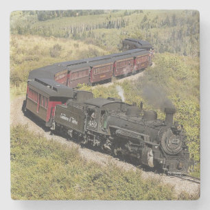 Klassische Vintage-Dampflokomotive, C & TS-489 Steinuntersetzer