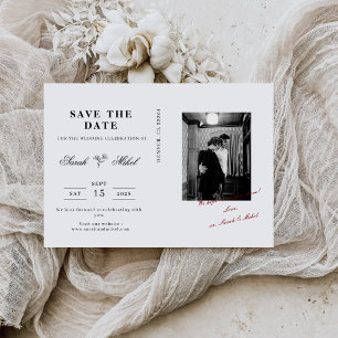Klassische Vintage-Elegante Schrift Foto-Hochzeit Save The Date