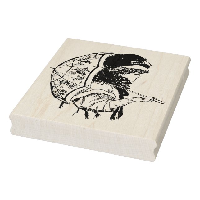 Klassische Vintage Frauen Umbrella Rubber Art Brie Gummistempel (Stempel)