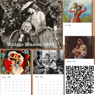 Klassische Vintage-Frauenillustration 20XX Kalender