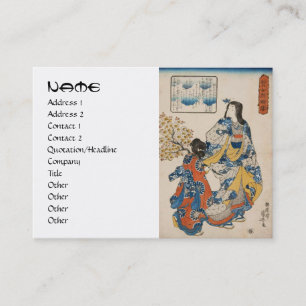 Klassische vintage Geisha Ukiyo-e Utagawa Bildroll Visitenkarte