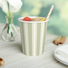Klassische Vintage-Grün gestreifte Babyparty Pappbecher