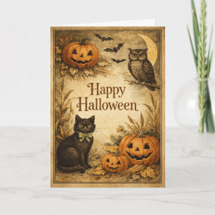 Klassische Vintage-Hernst-Ernte-Halloween Karte