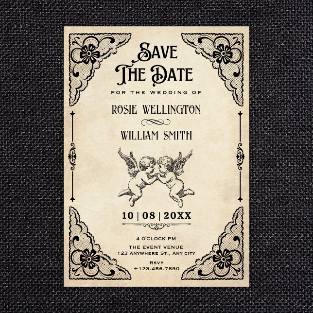 Klassische Vintage-Hochzeit Save The Date (Von Creator hochgeladen)