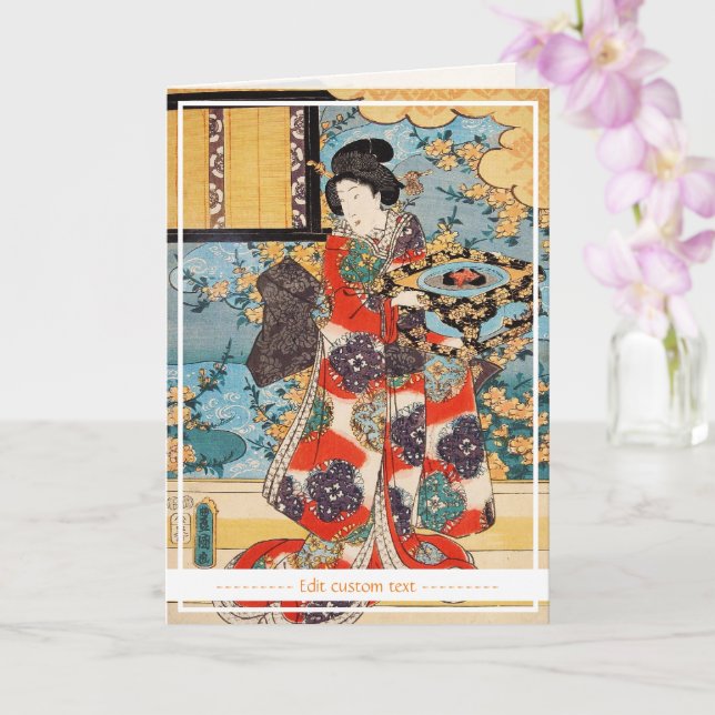 Klassische Vintage japanische geisha ukiyo-e maiko Karte (Orchidee)