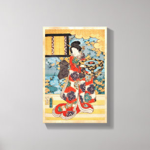 Klassische vintage japanische Geisha Ukiyo-e Utag Leinwanddruck