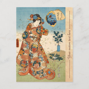Klassische Vintage japanische ukiyo-e geisha Utaga Postkarte