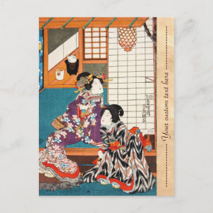 Klassische Vintage japanische ukiyo-e geishas Utag Postkarte