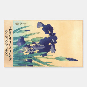 Klassische Vintage japanische Ukiyo-e violet-irise Rechteckiger Aufkleber