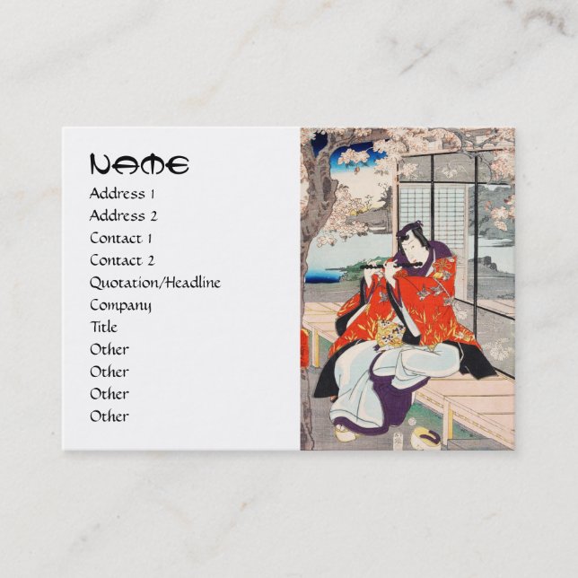 Klassische Vintage japanische ukiyo-e Visitenkarte (Vorderseite)