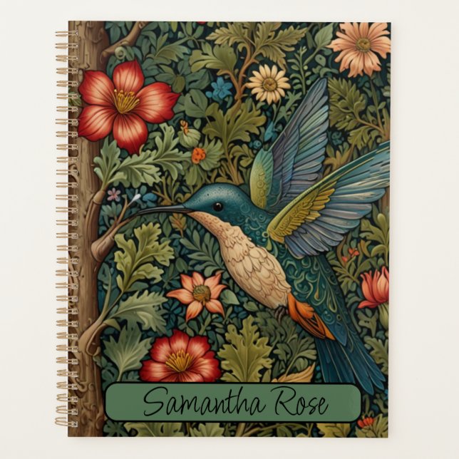 Klassische Vintage Kolibri-Kunst Planer (Vorderseite)