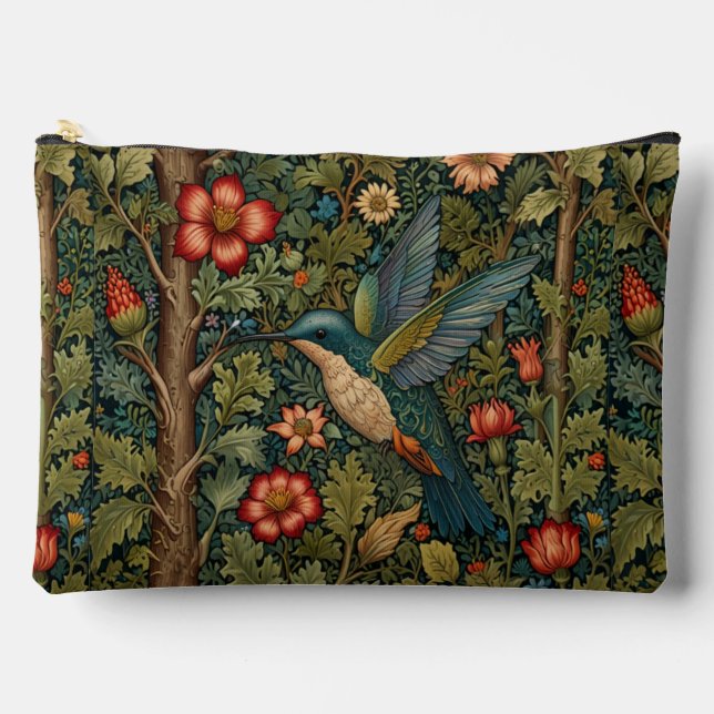 Klassische Vintage Kolibri-Kunst Zubehörtasche (Vorderseite)