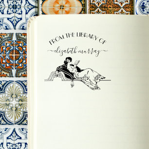 Klassische Vintage Leserinnen Permastempel