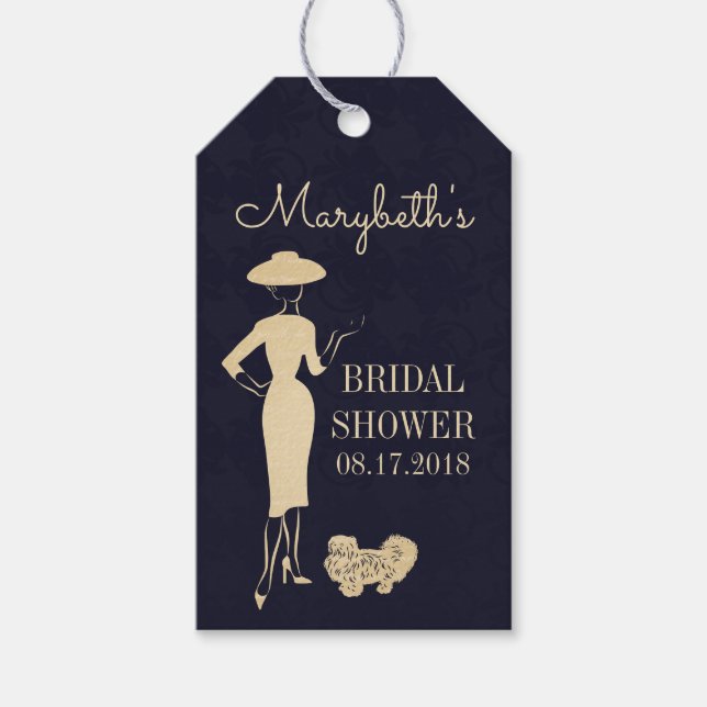 Klassische Vintage Mode-Brautparty-Geschenktasten Geschenkanhänger (Vorderseite)