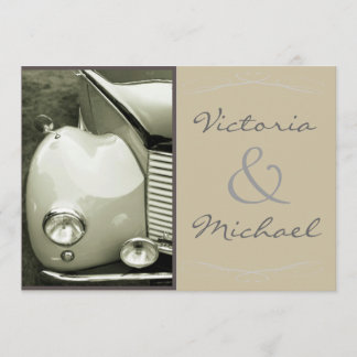 Klassische Vintage-Motor-Hochzeit Einladung