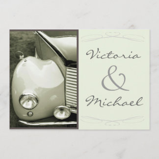 Klassische Vintage-Motor-Hochzeit Einladung