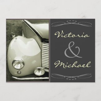 Klassische Vintage-Motor-Hochzeit Einladung