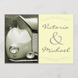 Klassische Vintage-Motor-Hochzeit Einladung