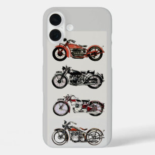 KLASSISCHE VINTAGE MOTORRÄDER grau iPhone 16 Plus Hülle