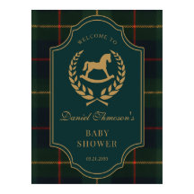 klassische Vintage-Polo-Pferd-Party-Baby-Dusche