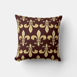 Klassische Vintage-Radierkunst Fleur-de-lis Kunst Kissen