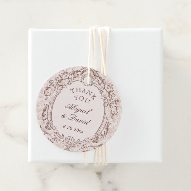 Klassische Vintage RahmenWedding Geschenkanhänger (Beispiel)