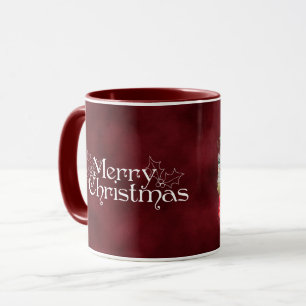Klassische Vintage-Rote Frohe Weihnachten-Bürste F Tasse