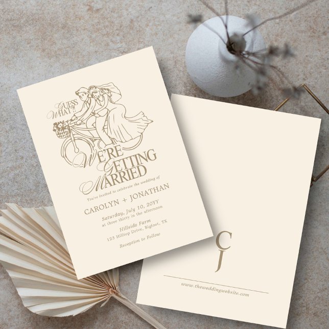Klassische Vintage Rustikale Monogramm-Hochzeit Einladung (Von Creator hochgeladen)
