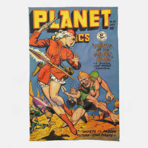 KLASSISCHE VINTAGE-SCI-FI-COMICS-ILLUSTRATION HANDTUCH