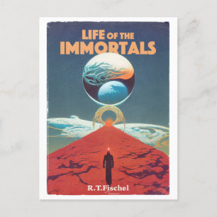 Klassische Vintage Science Fiction Pulp Book Cover Postkarte