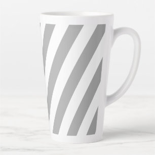 Klassische Vintage Streifen in Grau und Weiß Milchtasse
