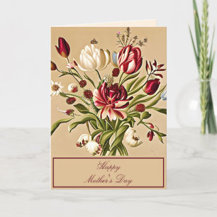 Klassische Vintage-Tulpen, individuelle Muttertags Feiertagskarte