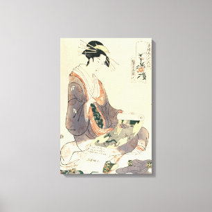 Klassische Vintage ukiyo-e geisha japanese lady ar Leinwanddruck