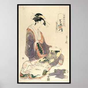 Klassische Vintage ukiyo-e geisha japanese lady ar Poster