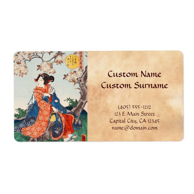 Klassische Vintage ukiyo-e japanese geisha Utagawa (Vorne)