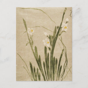 Klassische vintage Ukiyo-e japanische Blumenkunst Postkarte