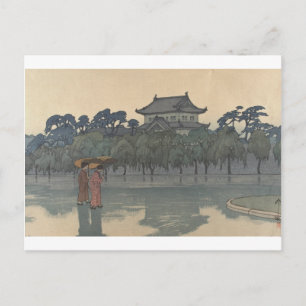Klassische Vintage Ukiyo-e Japanische Rainy-Landsc Postkarte