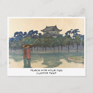 Klassische Vintage ukiyo-e japanische Regenlandsch Postkarte