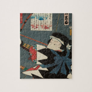 Klassische Vintage-Ukiyo-e-Kyudo-Schütze Utagawa-K Puzzle